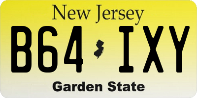NJ license plate B64IXY