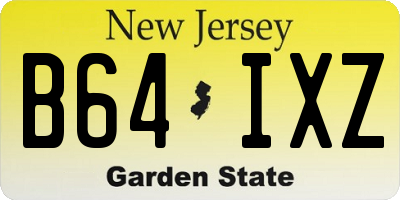 NJ license plate B64IXZ