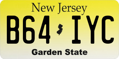 NJ license plate B64IYC
