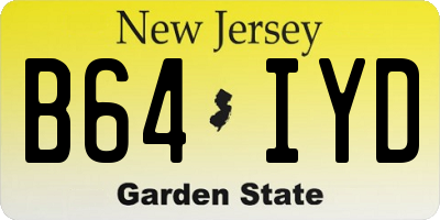 NJ license plate B64IYD