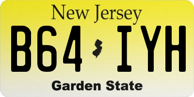 NJ license plate B64IYH