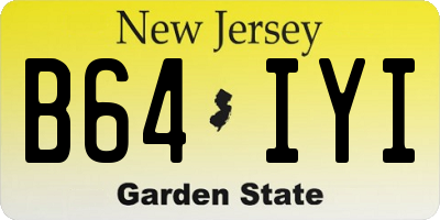 NJ license plate B64IYI