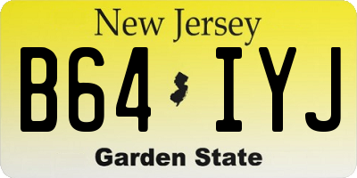NJ license plate B64IYJ