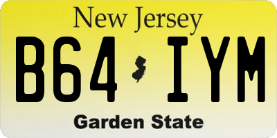 NJ license plate B64IYM