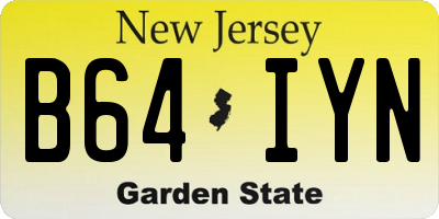 NJ license plate B64IYN