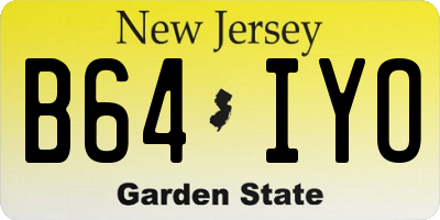 NJ license plate B64IYO