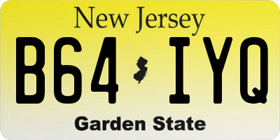 NJ license plate B64IYQ