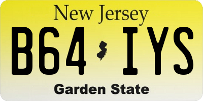 NJ license plate B64IYS