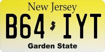 NJ license plate B64IYT