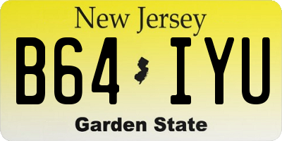 NJ license plate B64IYU