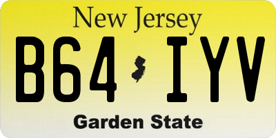 NJ license plate B64IYV