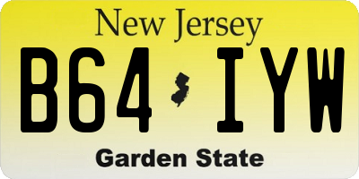 NJ license plate B64IYW