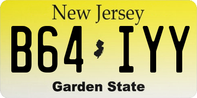 NJ license plate B64IYY