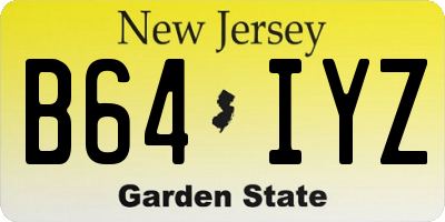 NJ license plate B64IYZ