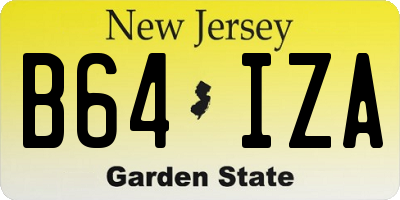 NJ license plate B64IZA