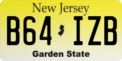 NJ license plate B64IZB