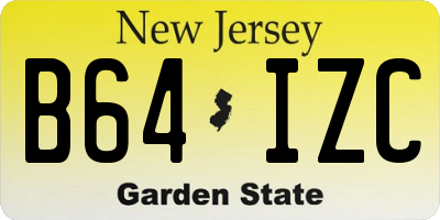 NJ license plate B64IZC
