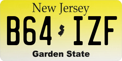 NJ license plate B64IZF