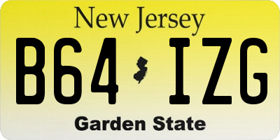 NJ license plate B64IZG