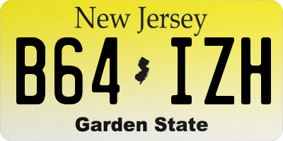 NJ license plate B64IZH