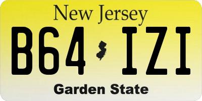 NJ license plate B64IZI