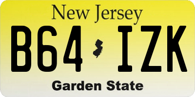 NJ license plate B64IZK