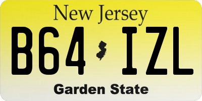 NJ license plate B64IZL