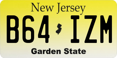 NJ license plate B64IZM