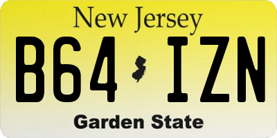 NJ license plate B64IZN