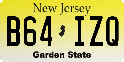 NJ license plate B64IZQ