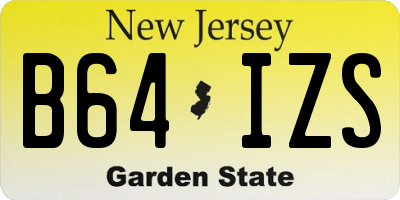 NJ license plate B64IZS
