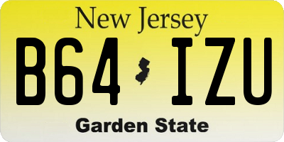 NJ license plate B64IZU