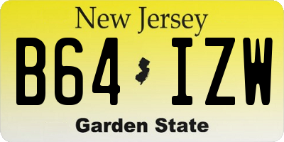 NJ license plate B64IZW