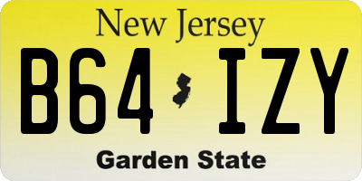 NJ license plate B64IZY