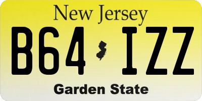 NJ license plate B64IZZ