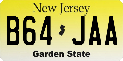 NJ license plate B64JAA