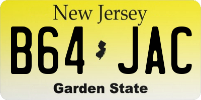 NJ license plate B64JAC