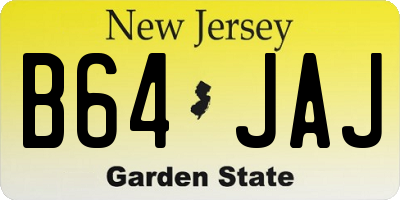 NJ license plate B64JAJ