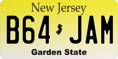NJ license plate B64JAM