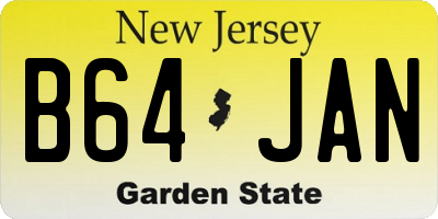 NJ license plate B64JAN