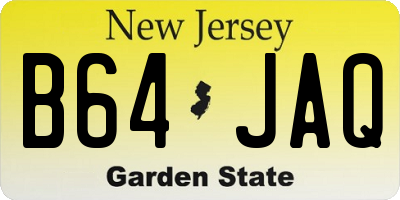 NJ license plate B64JAQ
