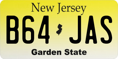 NJ license plate B64JAS