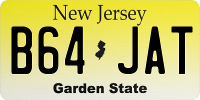 NJ license plate B64JAT