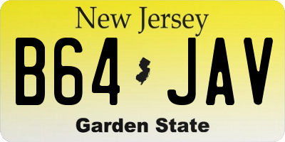 NJ license plate B64JAV
