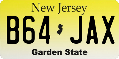 NJ license plate B64JAX