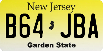 NJ license plate B64JBA