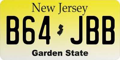 NJ license plate B64JBB