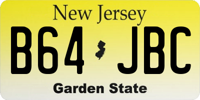 NJ license plate B64JBC