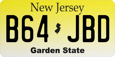 NJ license plate B64JBD