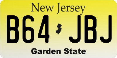 NJ license plate B64JBJ